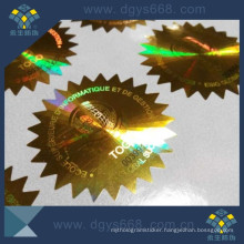 Custom Shinny Gold Color Laser Hologram Stickers